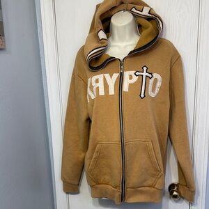 KryptoTan Zip-Up Hoodie with Cross